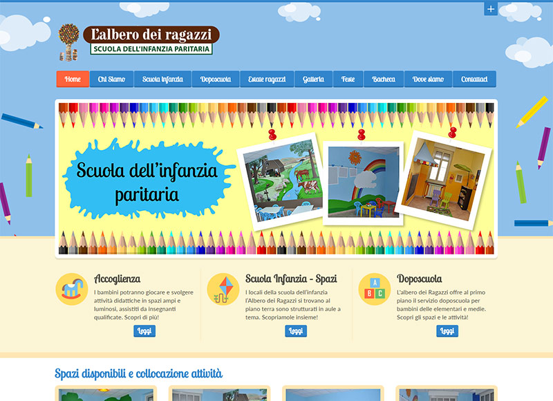 realizzazione sito web per scuola dell'infanzia