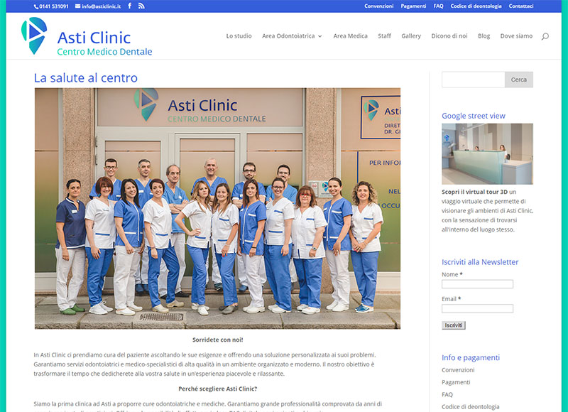 realizzazione sito web per clinica di cure odontoiatriche e mediche