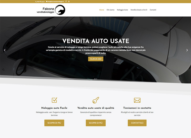 Realizzazione sito web per fornitore di noleggio e vendita auto usate