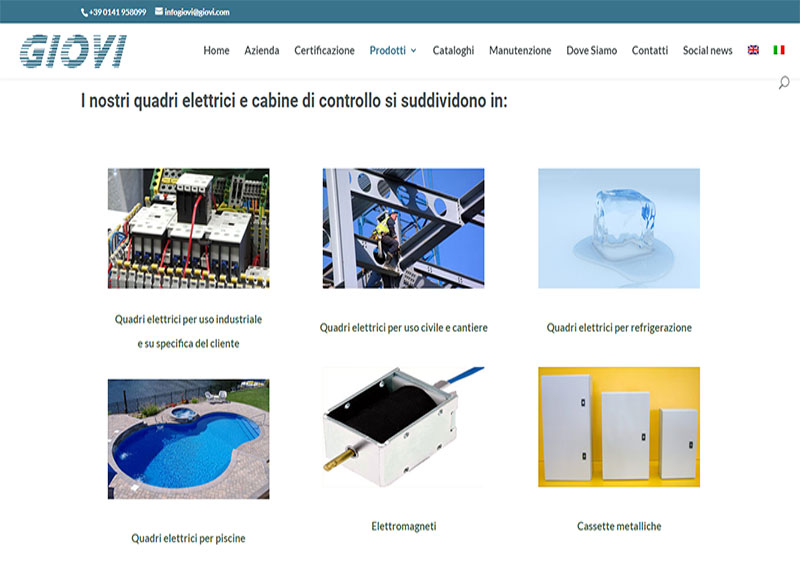 realizzazione sito web per l'azienda di costruzioni elettriche ed elettromeccaniche