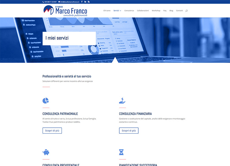 Realizzazione sito web per consulente finanziario e patrimoniale