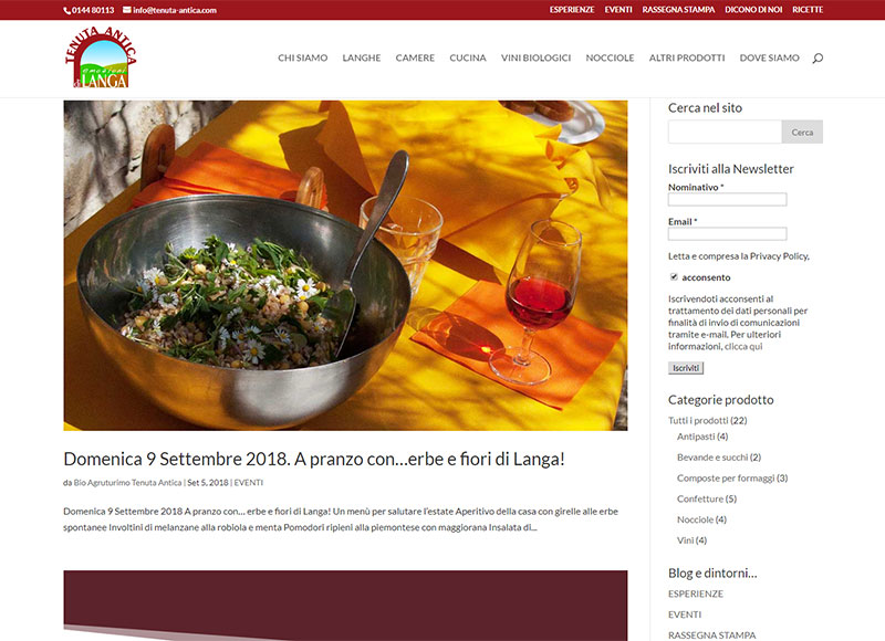 realizzazione sito web per azienda vitivinicola