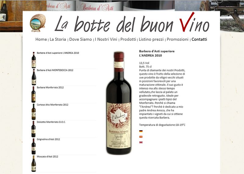 Realizzazione sito web per azienda agricola vitivinicola