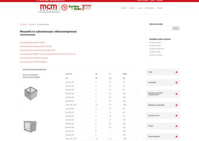 Realizzazione sito web per azienda specializzata nella produzione di manufatti di conglomerato cementizio